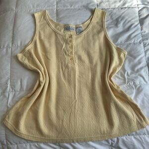 Basic Editions Light Yellow Sleeveless Top